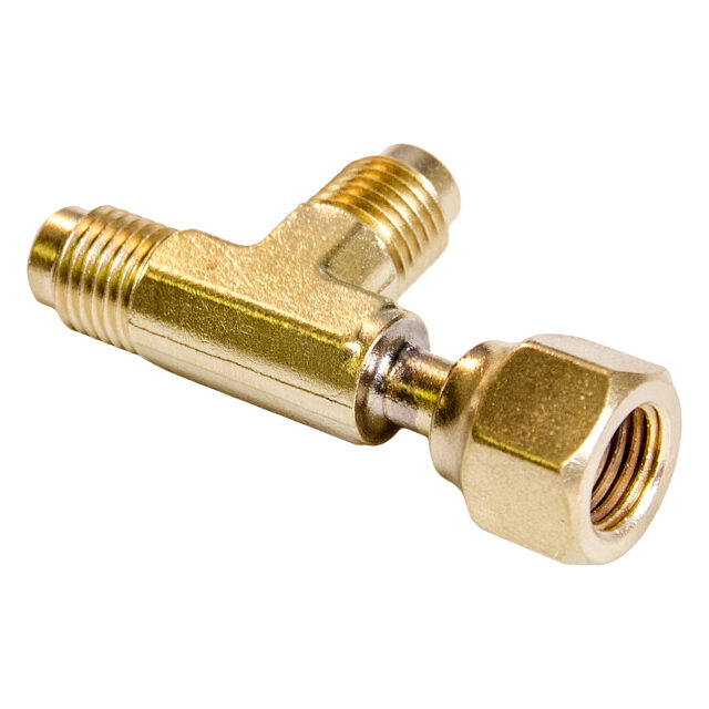 cd cd9611 1 4 inch flared forged brass tee 2
